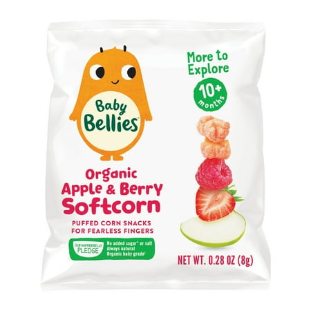 Baby Bellies Organic Apple & Berry Softcorn, 0.28 Ounce Bag (Pack of 7)