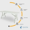 thumbnail image 3 of Folding table for Outdoor, Portable Table for Parties and Events,  Weight Capacity: 286.6 lbs, White, 3 of 7