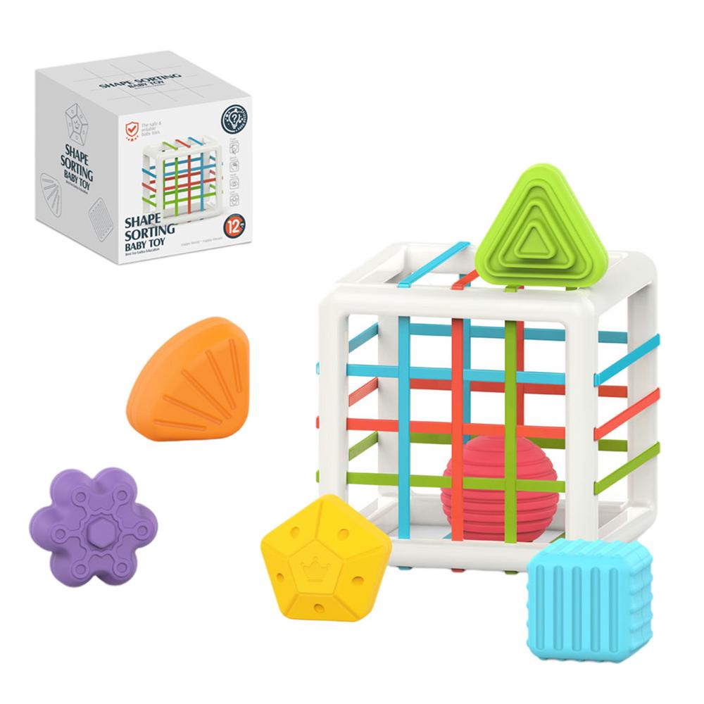 Ankishi Baby Sensory Bin, Baby Shape Sorting Toy, Sensory Shape Sorting