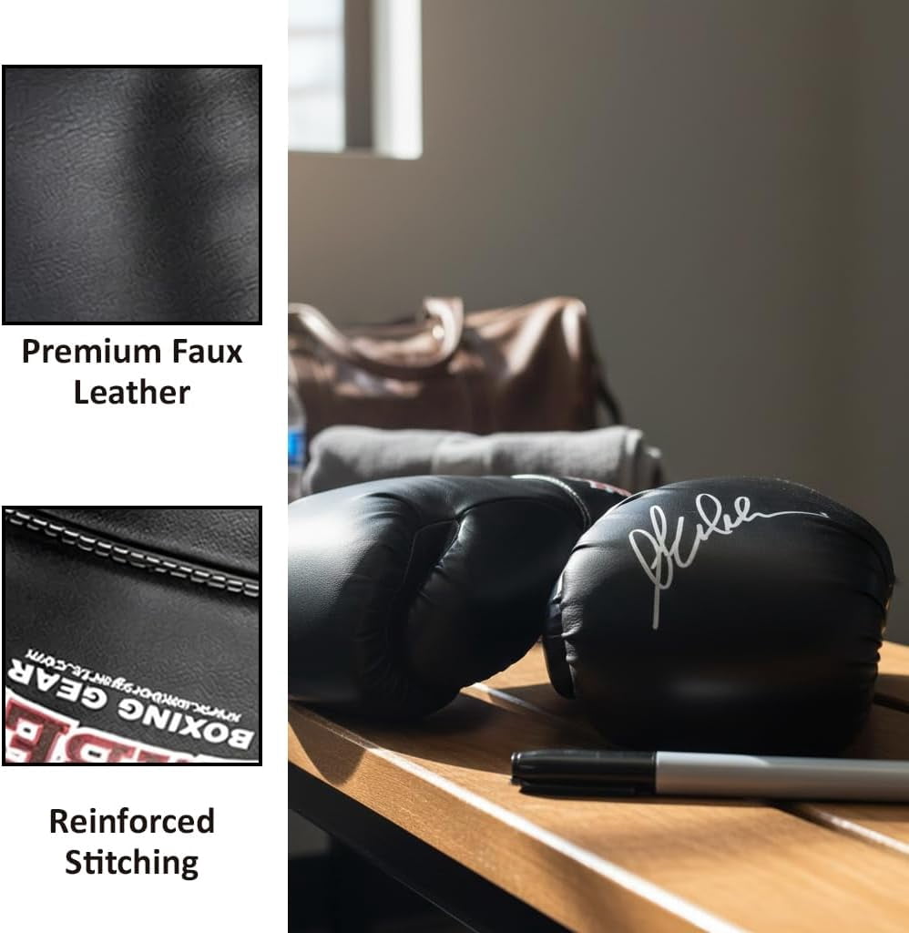 Boxing Gloves – Full-Size Replica Style for Signatures, Gifts, or Sports Decor – Black