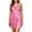 Pink, variant on Women's Sleepwear Zaewscy Lady's At-home Sleeveless Satin Lace-embroidered Short Nightgown Black Free Size