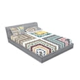 thumbnail image 2 of Ambesonne Colorful Fitted Sheet & Pillow Sham Set, Antique Swirls, Full, Multicolor, 2 of 2