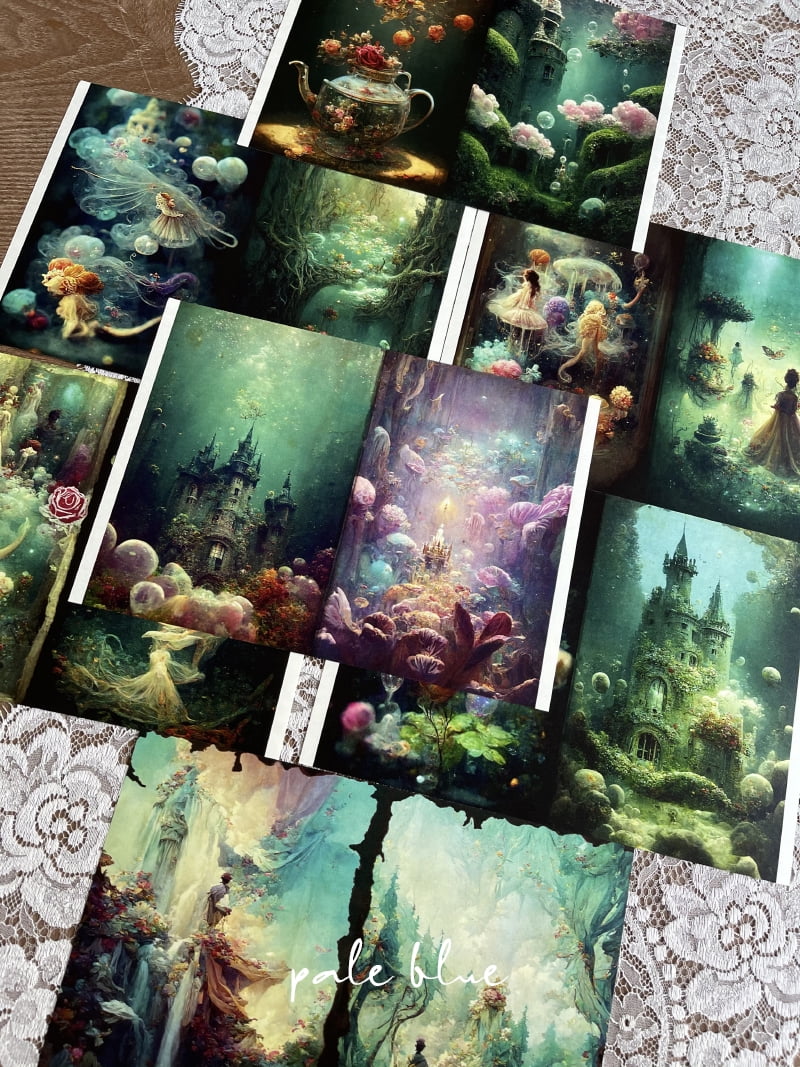 22 Sheets Dreamland Kingdom Scrapbook Paper - A5 Size DIY Junk Journal Material for Creative Crafting