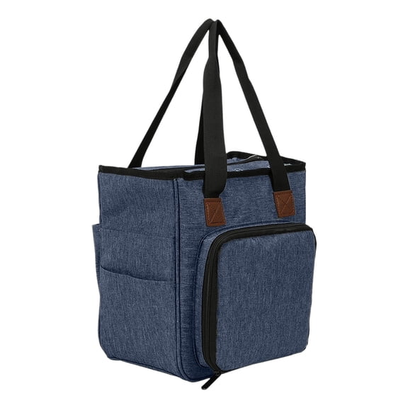 Crochet Bag Organizer, Large Capacity Knitting Storage Tote Bag with Multiple Pockets, Portable Sewing Kit Organizer for Yarn, Needles, Scissors, 10.2" X 9" X 5.5", for Knitting Enthusiasts