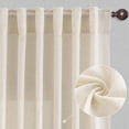 thumbnail image 4 of Linen Sheer Curtains 84 Inches Long for Living Room Natural Cream Curtain Back Tab 2 Panel Neutral Boho Farmhouse Light Filtering Window Drapes Treatment Bedroom Beige Ivory 52x84, 4 of 5