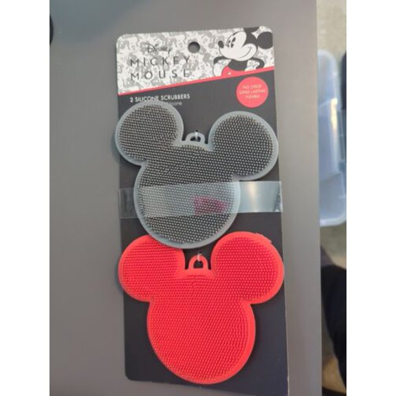 Disney Mickey Mouse Silicone Scrubbers 2 Pk Non-Scratch Double-Sided