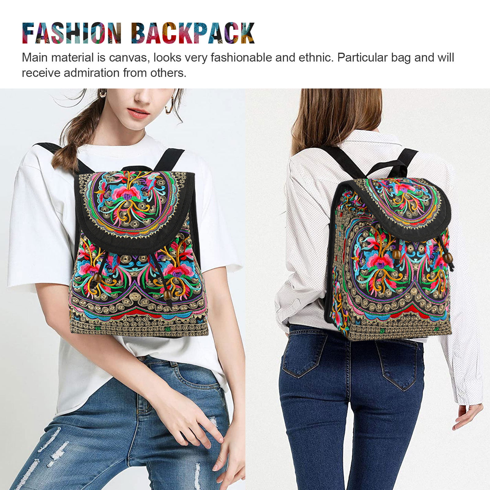 6x Vintage Style Ethnic Handbag Embroidery Handmade Women's Travel Bag