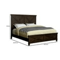 thumbnail image 4 of Wooden Queen Size Bed with Barn Style Plank Headboard and Footboard, Brown, 4 of 4