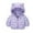 Z1226 Purple, variant on Toddler Girls Down Jacket Winter Coat Soft Hooded Coat With Ears Warm Thickened Outerwear Kids Clothing Purple Size 3-4T