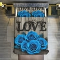 thumbnail image 5 of Blue Roses Love Art Print Set Duvet Cover Bedding Set Duvet Cover Polyester Quilt Cover for Full Size, 5 of 6