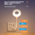 thumbnail image 5 of USB Voice Control LED Reading Light - Flexible Gooseneck Bedside Light, Soft Glow Smart Voice Lamp for Bedroom Office Study, USB Powered Dimmable Eye-Care Night Light for Working, 11*3in, White, 5 of 8