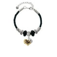 thumbnail image 2 of Delight Jewelry Brown Tiger Print Heart with Nurse Hat Coach Celtic Knot Leather Bead Bracelet, 7"+2" Extender, 2 of 4