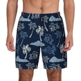 thumbnail image 3 of Uemuo Hawaii Palms Pattern Mens Swim Trunks Quick Dry Board Shorts with Mesh Lining, Stretch Beach Shorts Quick Dry No-Chafing Board Shorts-Small, 3 of 9