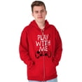 thumbnail image 5 of Play With Me Gamer Funny Nerdy Geeky Zip Hoodie Sweatshirt Men Brisco Brands M, 5 of 6