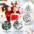 thumbnail image 5 of Topbuy 6'Hinged Artificial Christmas Tree Unlit w/ Metal Stand Premium Snow Flocked, 5 of 10
