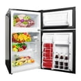 thumbnail image 2 of Mini Refrigerator with Freezer, 2-Door 3.2 Cu.ft. Black Small Fridge with Adjustable Removable Glass Shelves, Thermostat Control, Bottle Opener, Retro Fridge for Apartment/Office/Dorm，Black, 2 of 7