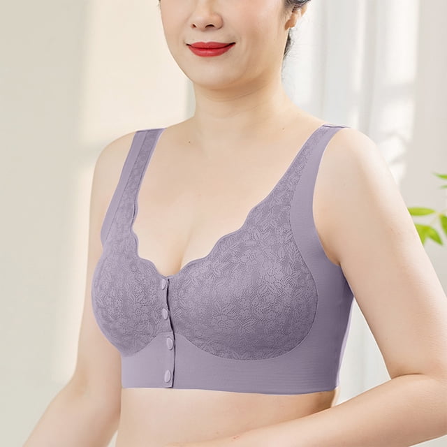 LLYWEY Comfortable Bras for Women on Clearance Camisole Bras Women Ladies Convertible Bra Style-1308 Women Compression Bra Feature Adult Female Plus Size Sports Bras Purples 38B