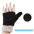 thumbnail image 3 of COOPLUS Mittens Winter Fingerless Gloves Warm Wool Knitted Gloves Convertible Gloves for Men and Women, 3 of 7