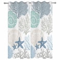 thumbnail image 4 of Outdoor Curtains for Patio Waterproof Teal Blue Starfish Shell Indoor/Outdoor Curtain Tiebacks Coastal Ocean Coral Privacy Sun Block Grommet Drapes for Pergolas Gazebo Porch 2 Panel 54x108 Inch, 4 of 9