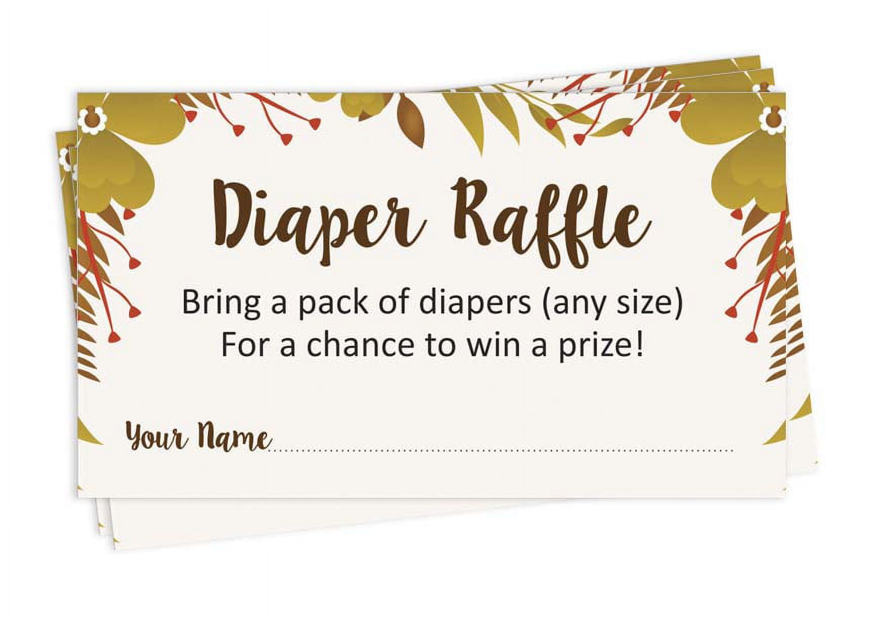 Inkdotpot 30Baby ShowerDiaper Raffle Ticket Lottery Insert Cards Supplies Games For Baby Shower Party Jungle Animals Bring A Pack Of Diapers To Win Favors Gifts And Prizes