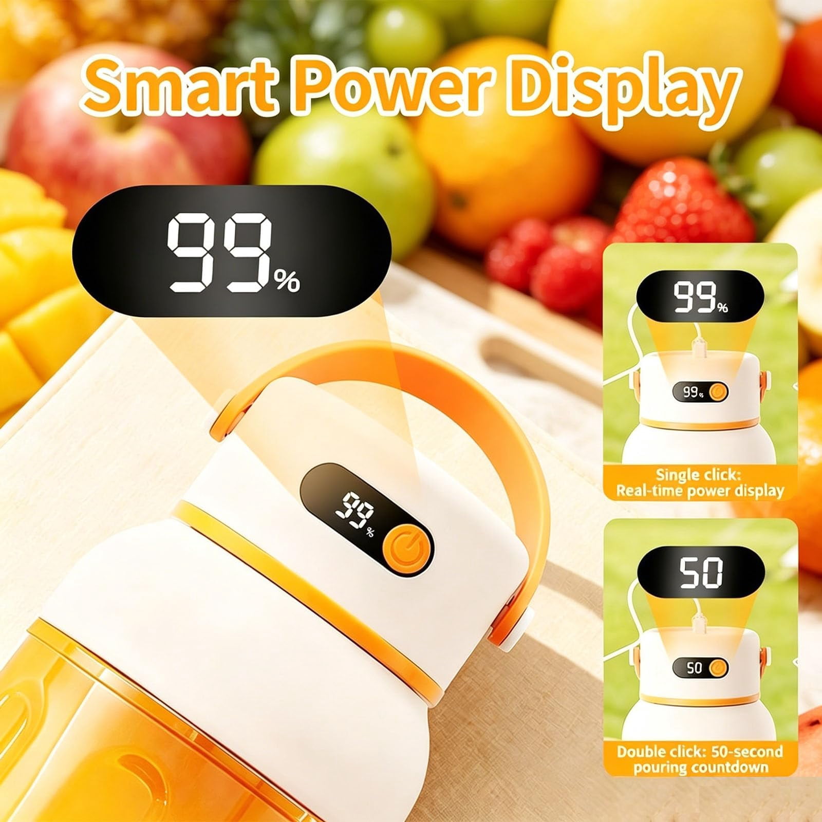 Portable Electric Juicer Cup, Zero Cord Hassle, Wireless Personal JuicerCup USB Rechargeable Blender for Gym Office Travel