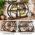 thumbnail image 4 of Fnova 41.3" Industrial Console Table, 3-Tier Entryway Table with Arched Metal Frame, Storage Shelves, Easy Assembly, for Living Room, Hallway, 4 of 14
