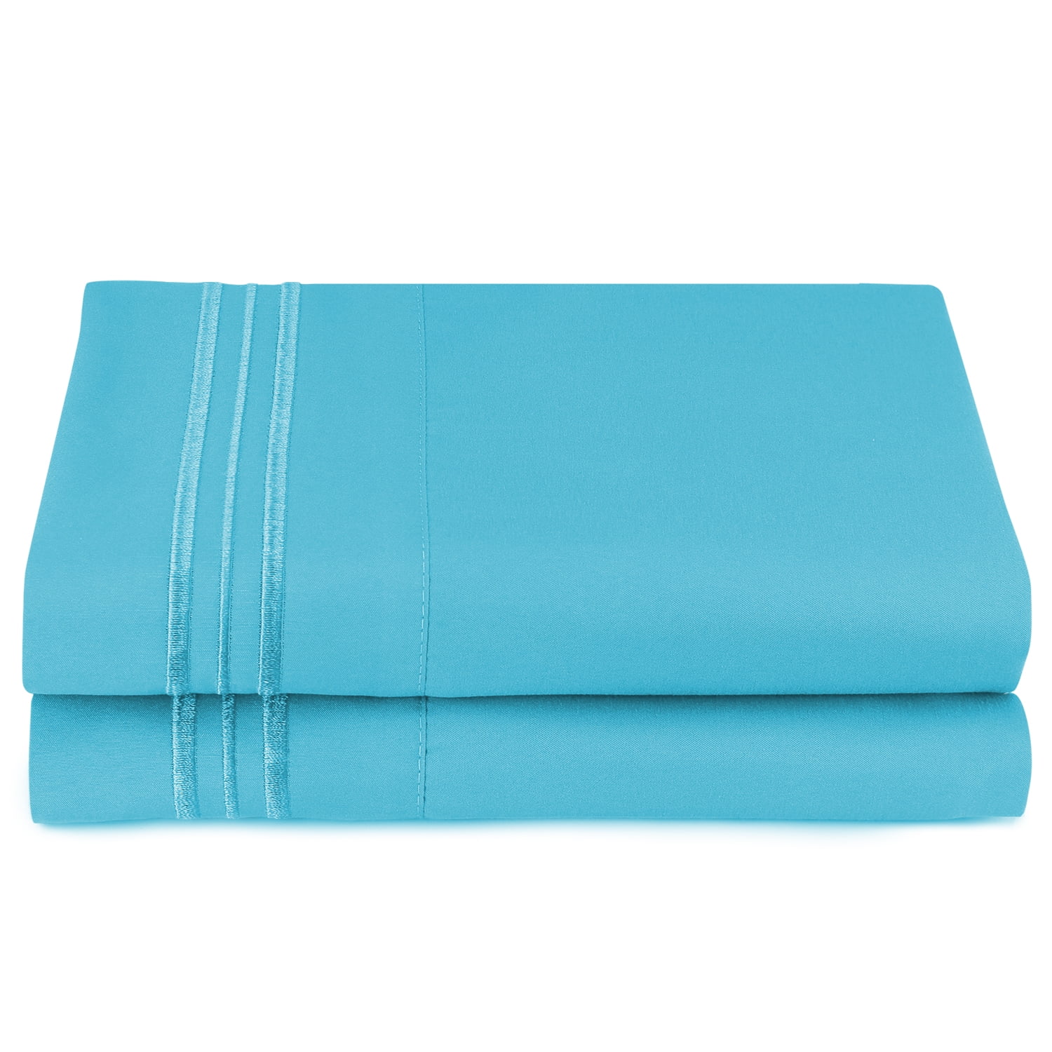 Clara Clark Pillow Cases Premier 1800 Microfiber Collection Pillow Case Set Of 2 Pieces, Standard Size, Beach Blue