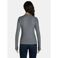 thumbnail image 5 of No Boundaries Ribbed Mock Neck Top with Long Sleeves, Women’s and Women’s Plus, 5 of 5