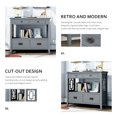 thumbnail image 4 of 36" Console Table Sofa Table with 4 Drawers and Storage Shelf Narrow Long Sofa Entryway Table for Living Room Entryway Hallway,Gray, 4 of 15