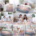 thumbnail image 6 of Colorful Sunset Ocean Seagull Twin Duvet Cover Set, Oil Painting Cloudy Sky 4 Piece Microfiber Bedding Set with Zipper Closure, Bed Sheet and 2 Pillow Shams, Soft Bedding Cover, 6 of 9