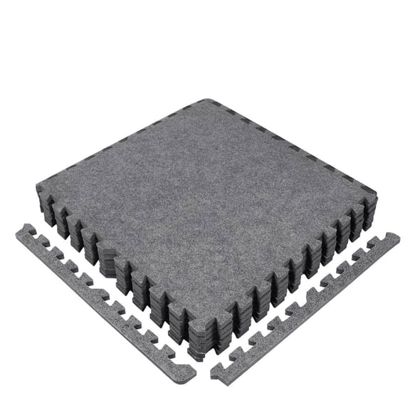 Gray Commercial/Residential 24 x 24 in. Interlocking Foam Carpet Mat Square (24 sq. ft.)