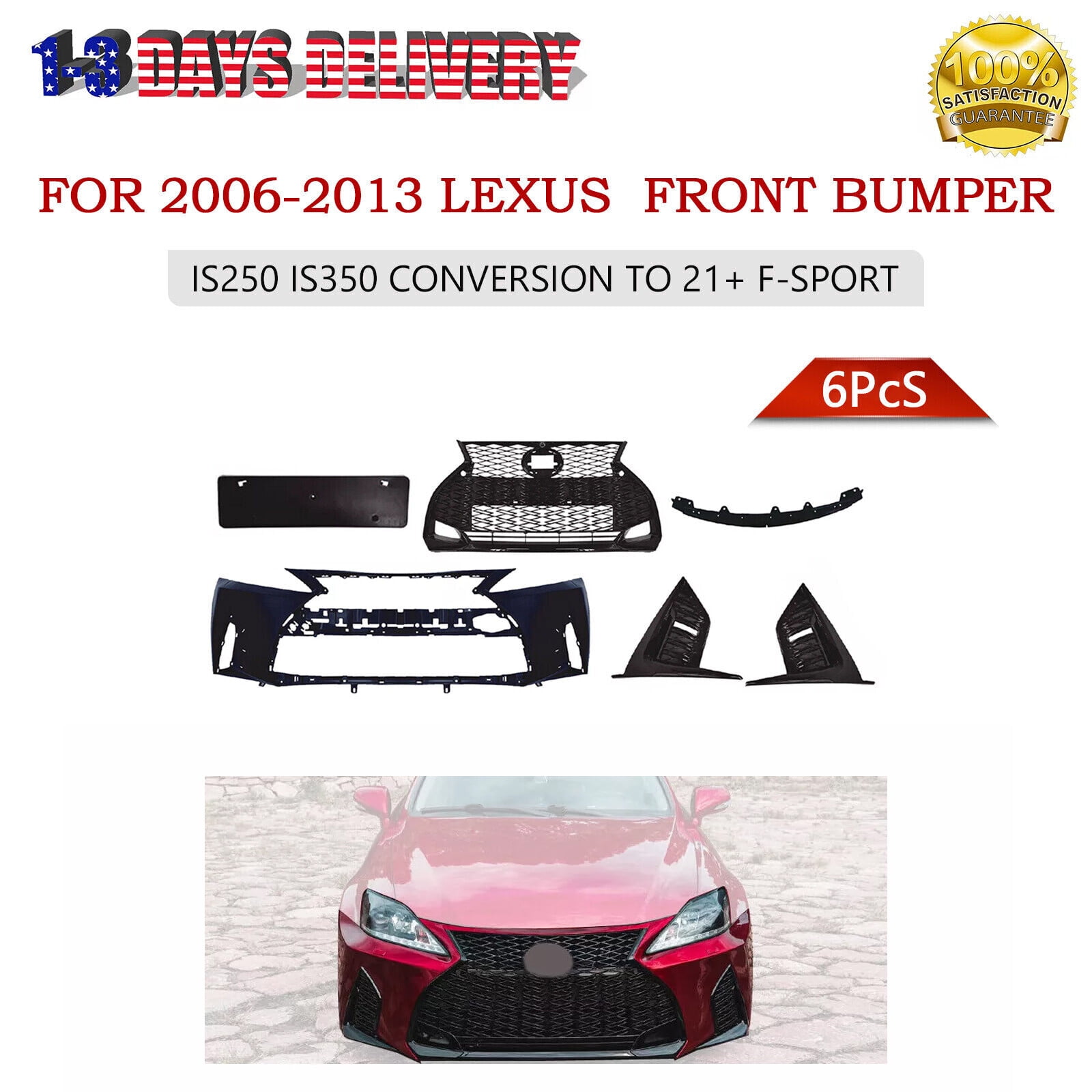 Fit For 06-13 Lexus IS250 IS350 Front Bumper Body Kit Conversion