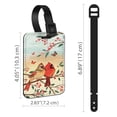 thumbnail image 3 of WIRESTER Rectangle PU Leather Luggage Tags for Travel Suitcase Baggage 4.05 x 2.83 inches - Red Cardinal Lovebird (S1), 3 of 7