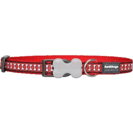 Red Dingo DC-RB-RE-ME Dog Collar Reflective Red, Medium