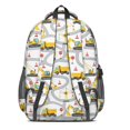 thumbnail image 3 of Excavator and Road White Pattern Cute School Backpack Bag with Padded Back and Adjustable Shoulder Straps 16.9 X 12.6 X 5.9 Inches, 3 of 5