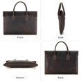 thumbnail image 5 of Genuine Leathe 14''15.6'' Laptop Office Bag  High Quality A4 Brown Genuine Crazy Horse Leather Executive Men Briefcase Portfolio (Coffee Large), 5 of 7