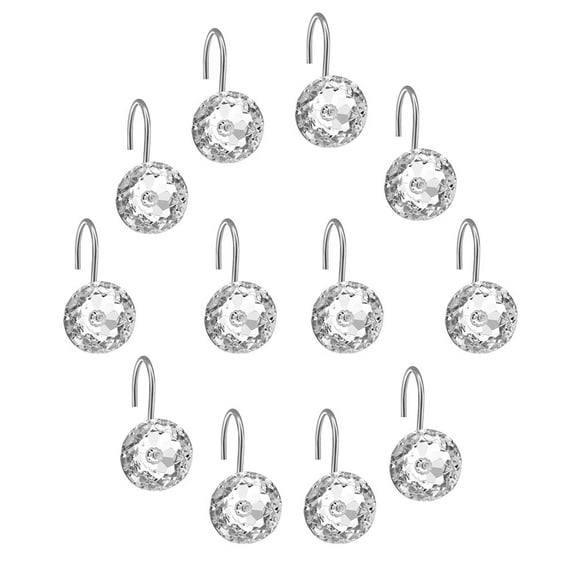 KONTONTY 12 Pcs Brushed Shower Curtain Hook Unique Design Curtain Hooks 6.2x3.5cm