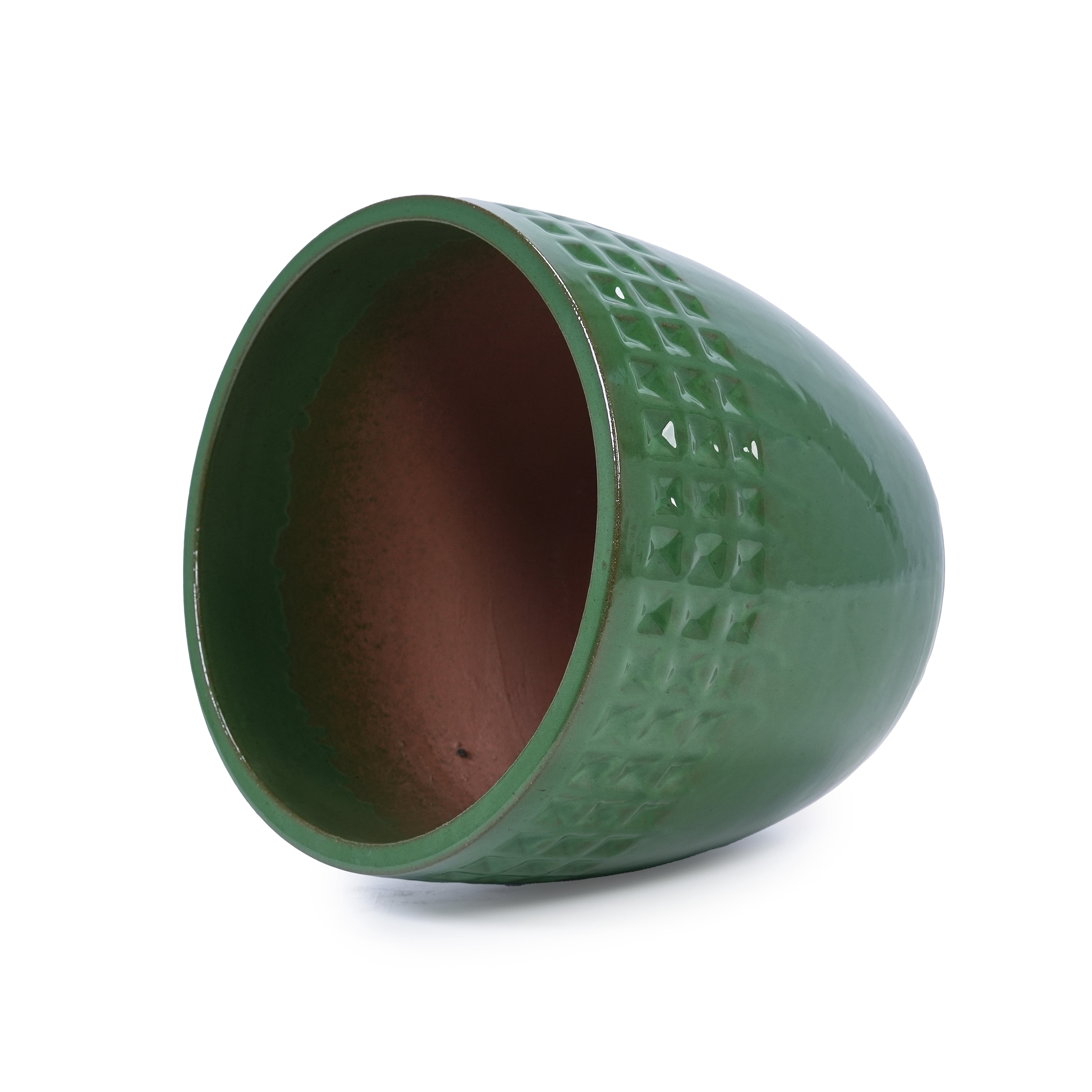 MAYEERTY 3 Pack Ceramic Plant Pots, Planter for Indoor Outdoor Patio, Garden, Green