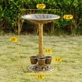 thumbnail image 5 of Bird Bath for Outside with  Removable Flower Planters Polyresin Lightweight Vintage Birdbath for Outdoors Stake Standing Bowl and Water Feeder Yard Garden Decor, 5 of 6