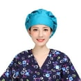 thumbnail image 2 of SPRING PARK Solid Color Anti Smoke Dust Proof Chef Scrub Cap Bouffant Casual Adjustable Elastic Hat, 2 of 3