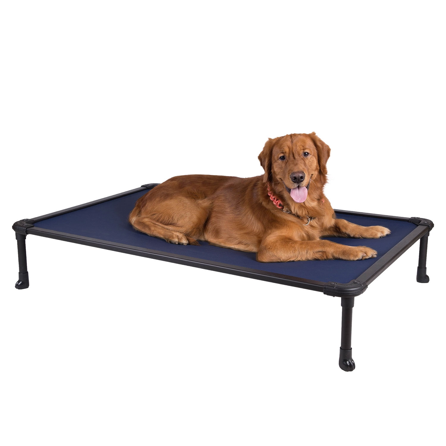 Rustless Aluminum Frame and Durable Textilene Mesh Fabric Veehoo Chew Proof Elevated Dog Bed Cooling Raised Pet Cot Unique Designed No-Slip Feet for Indoor or Outdoor Use 