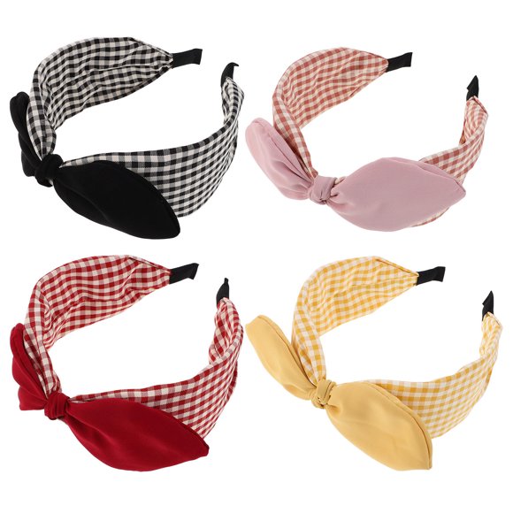 ADDHAT 4Ud Diademas Anchas Con Moño Decorativo Para Mujer Accesorio