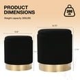 thumbnail image 4 of Round Ottoman with Storage Set of 2 Vanity Stool Foot Rest with Removable Lid for Bedroom Black Sherpa Storage Ottoman Stool for Living Room and Dorm(Sherpa Black), 4 of 6