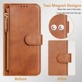 thumbnail image 2 of Dteck for iPhone 12 Pro Max Case for Women, Crossbody Wallet Phone Case with Card Holder, PU Leather Magnetic Closure Flip Zipper Strap Wallet Phone Case,Brown, 2 of 8