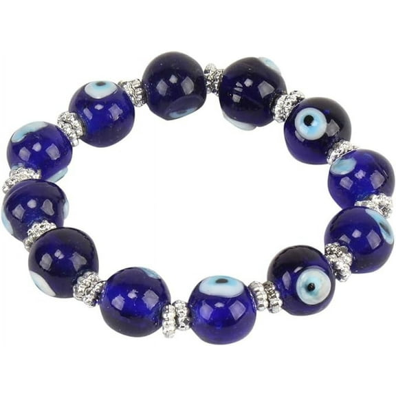 Petrichor Glass Turkish Evil Eye Bead Stretch Bracelet Charm