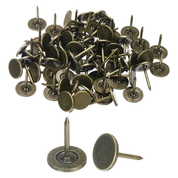 100Pack Upholstery Tacks, 11mmx15mm Flat Head Thumb Tack, Bronze