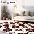 thumbnail image 2 of ODIKA 3'x5' Machine Washable Non-Slip Area Rug, Festive Nordic Snowflake Medallion Design High Traffic Rug with Pad, Red, 501219, 2 of 8