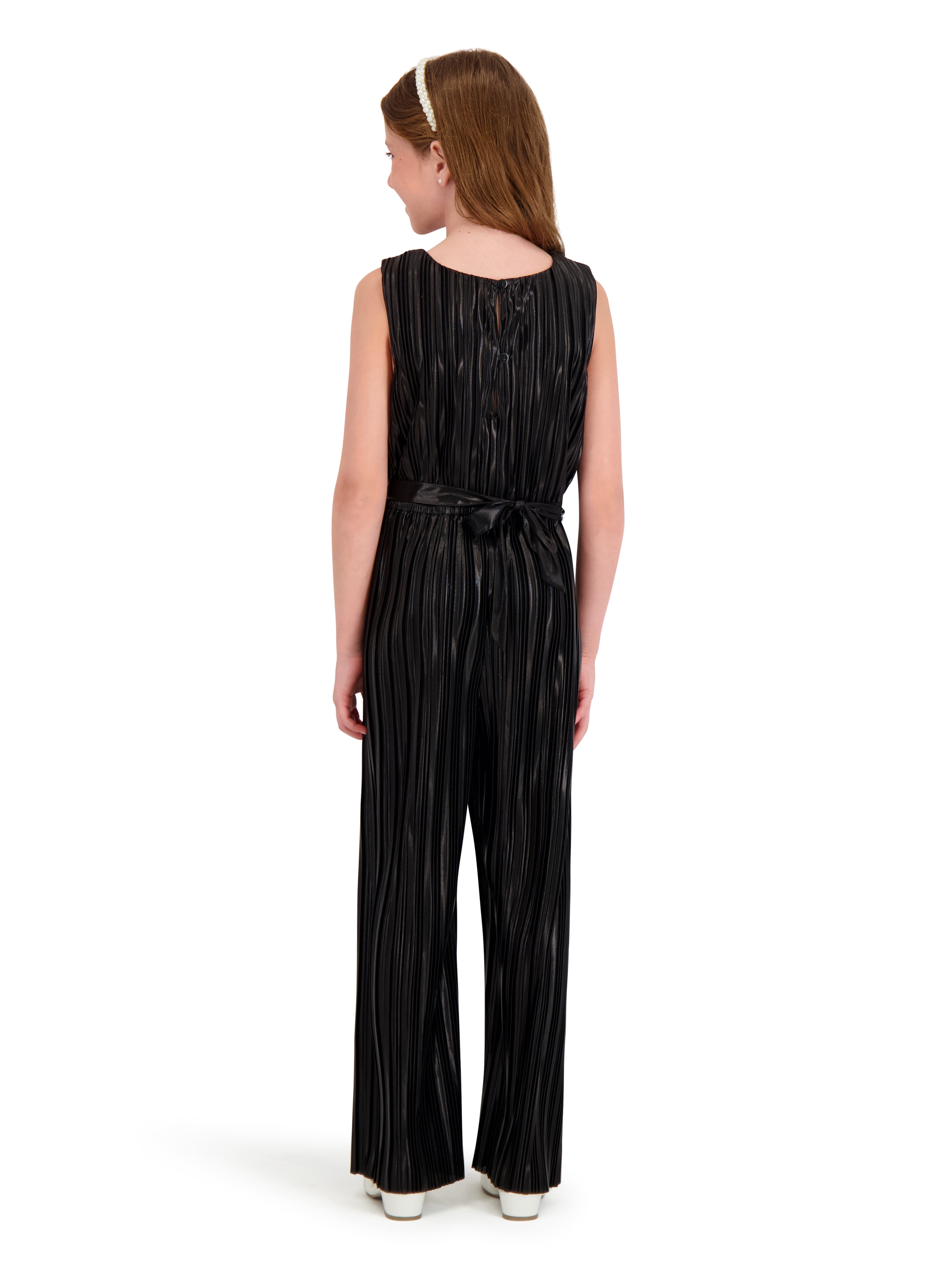 Kensie Girl Sleeveless Pleated Metallic Jumpsuit, Sizes 4-16