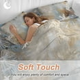 thumbnail image 4 of Retro Ocean Coral Bedding Duvet Cover Set Twin Size 4 Pieces Marine Life Starfish Watercolor Bedding Set with Zipper Closure, 1 Comforter Cover 68x86 Inches 1 Flat Sheet & 2 Pillow Cases, 4 of 7