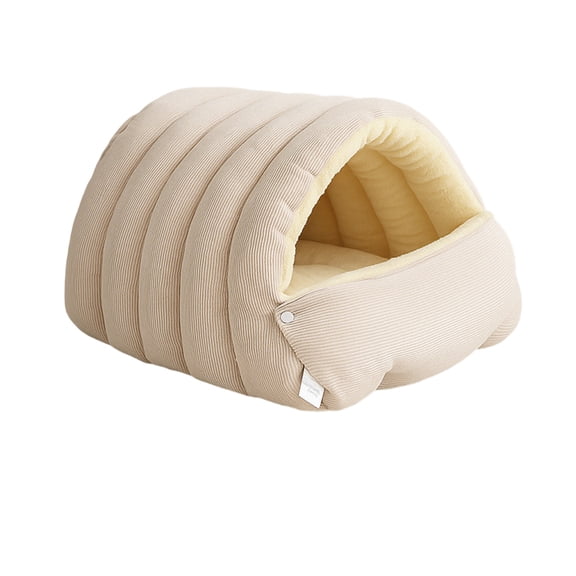 COOLHOOD Washable Enclosed Cats House With Removable Cover Soft Plush Bed For Stress Relief Antislip Base Indoor Pet Furniture